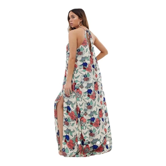 Tavik+ Floral Oversized Beach Cover Up Boho Costal Maci Dress size XS - Picture 2 of 7